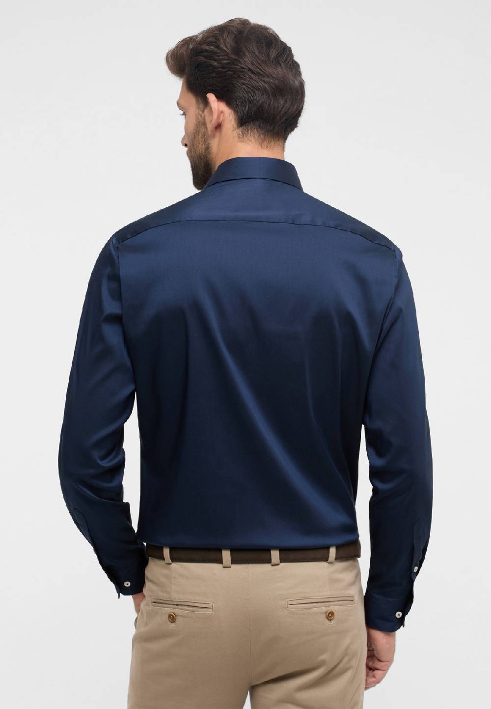 Eterna Camicia Blu Eterna Modern Fit Tessuto Performante