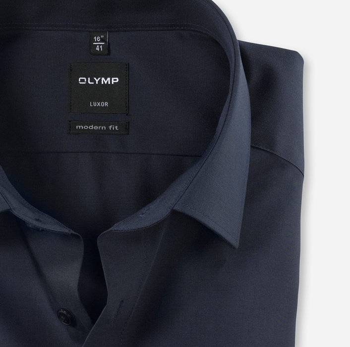 Olymp Camicia Blu Indigo Olymp Cotone Facile Stiro Modern Fit