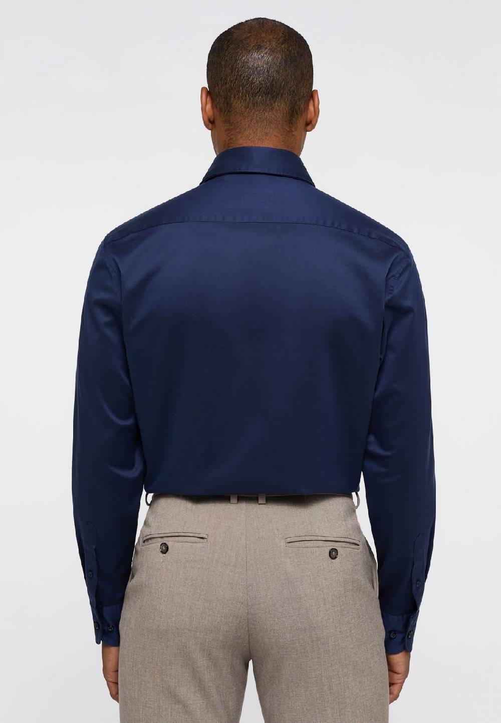 Eterna Camicia Blu Scuro Eterna Cotone Twill Ritorto Modern Fit