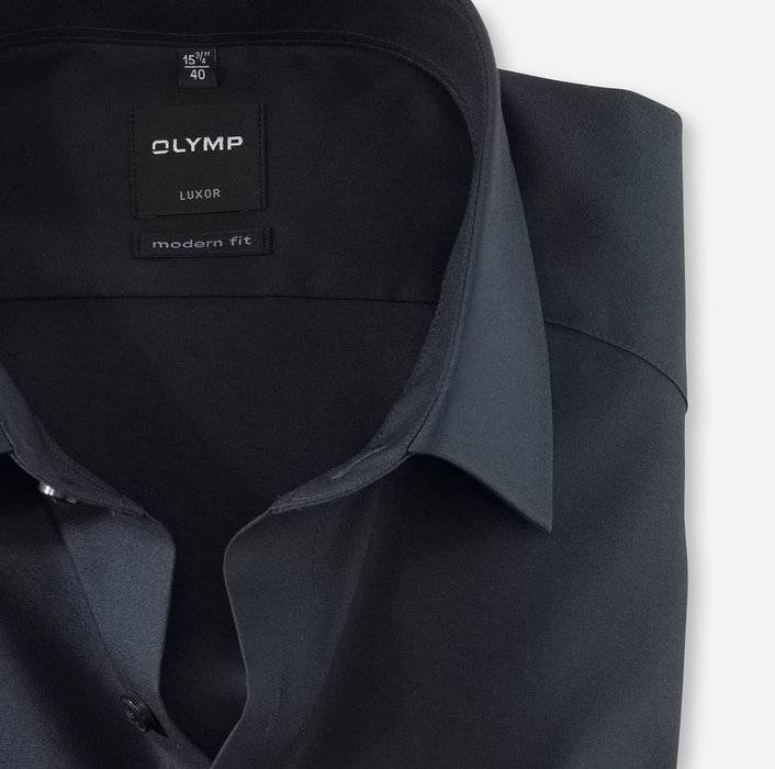 Olymp Camicia Blu Scuro Olymp Luxor Modern Fit Puro Cotone Facile Stiro