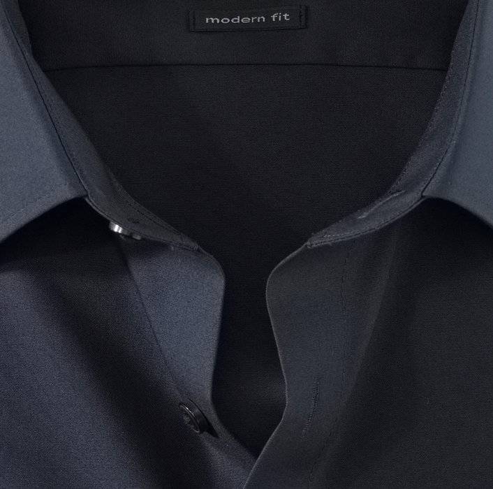 Olymp Camicia Blu Scuro Olymp Luxor Modern Fit Puro Cotone Facile Stiro