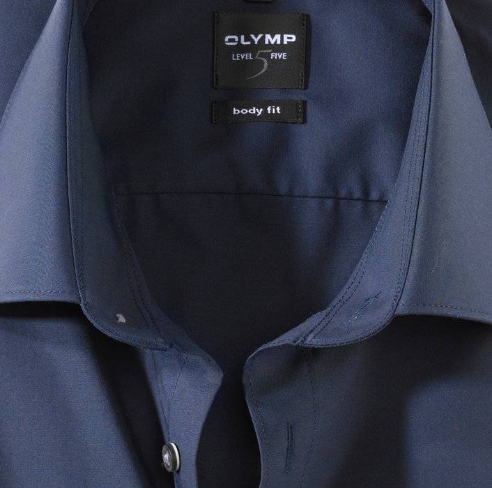 Olymp Camicia Blu Scuro Olymp Slim Fit Cotone Stretch