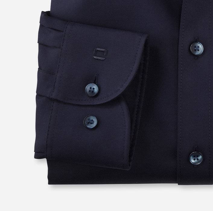 Olymp Camicia Blu Slim Fit In Cotone Stretch Olymp Level Five