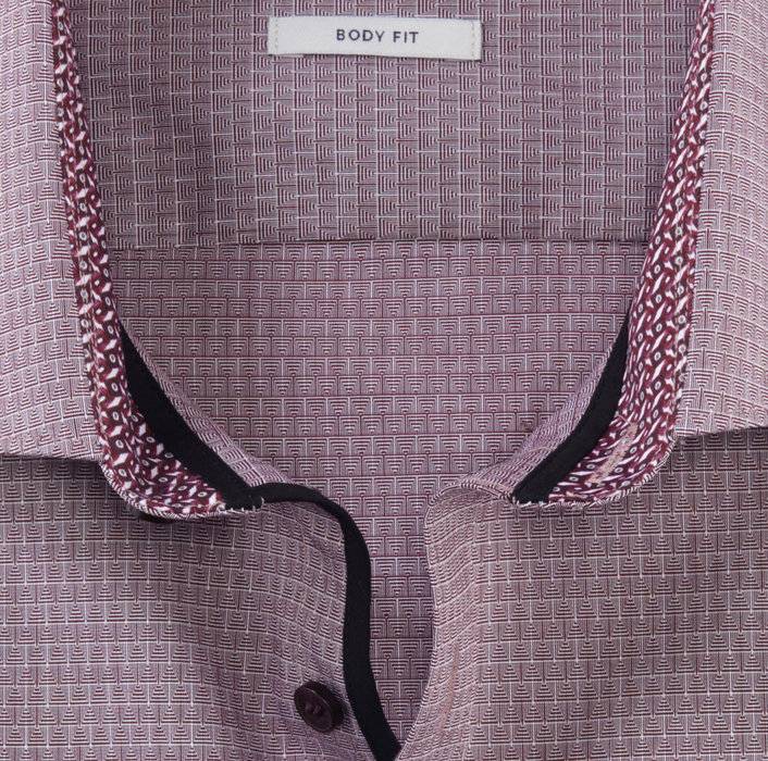 Olymp Camicia Bordeaux Olymp Level Five Slim Fit Cotone Stretch