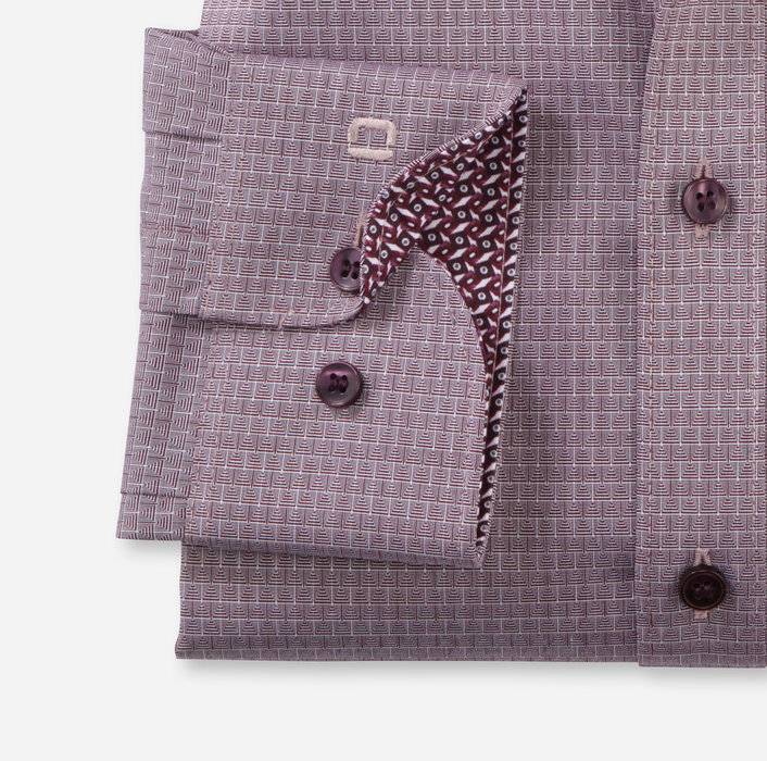 Olymp Camicia Bordeaux Olymp Level Five Slim Fit Cotone Stretch