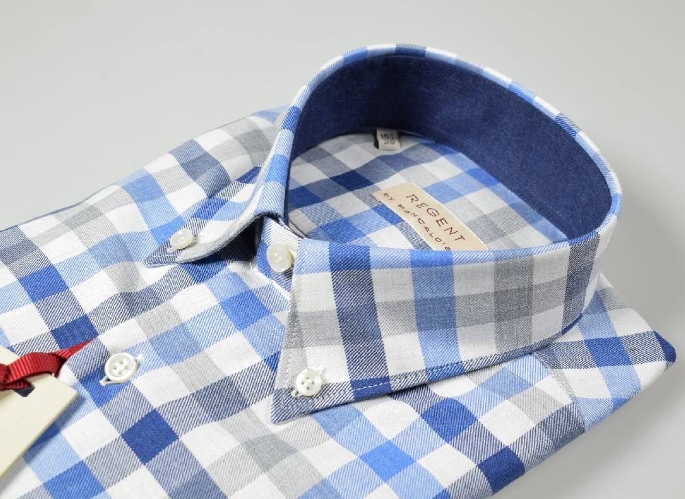 Regent By Pancaldi Camicia Button Down A Quadri Pancaldi In Flanella Regular Fit