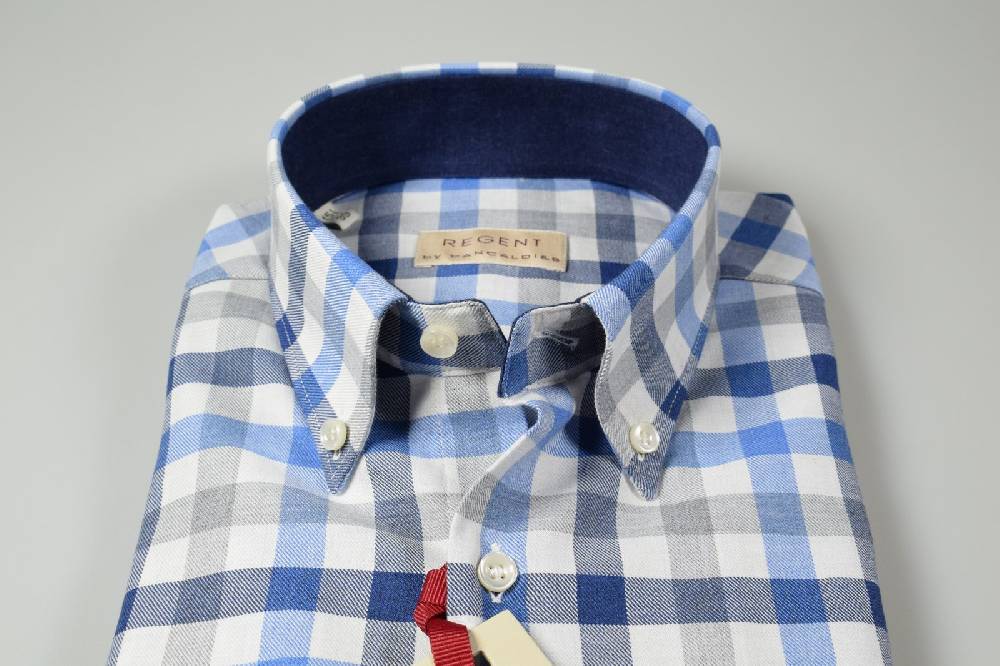 Regent By Pancaldi Camicia Button Down A Quadri Pancaldi In Flanella Regular Fit
