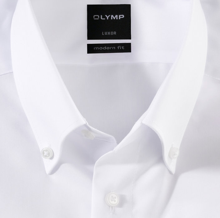 Olymp Camicia Button Down Bianca Olymp Modern Fit Cotone No Stiro
