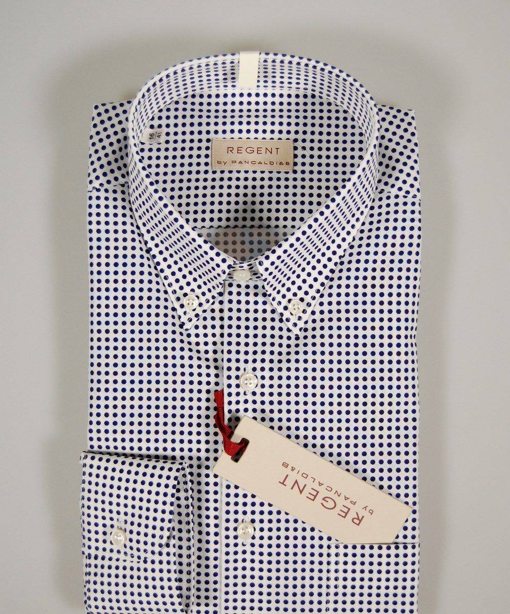 Regent By Pancaldi Camicia Button Down Con Taschino A Pois Pancaldi In Due Colori