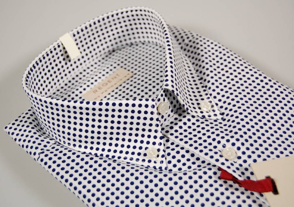 Regent by Pancaldi Camicia button down con taschino a pois pancaldi in due colori
