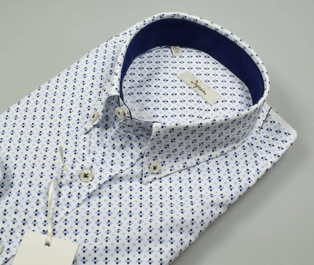 Ingram Camicia Button Down Ingram In Cotone Stampato Regular Fit