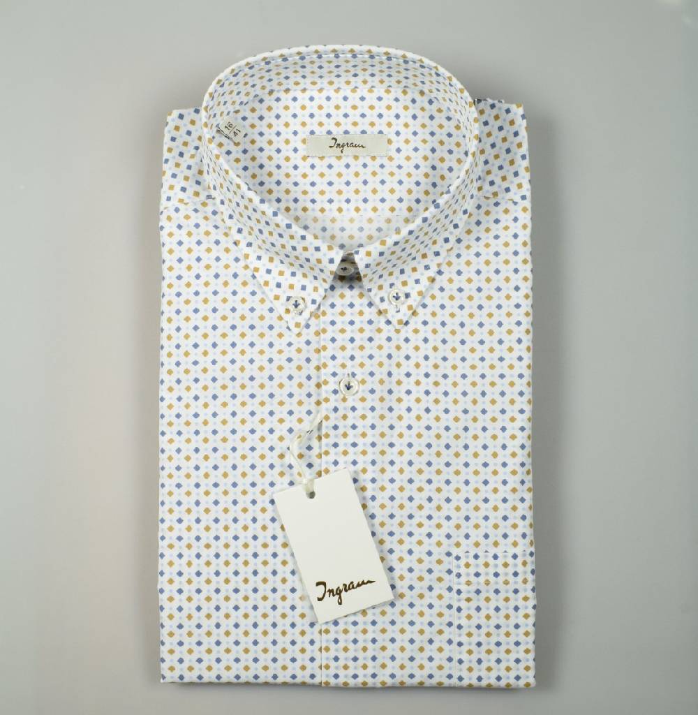 Ingram Camicia Button Down Ingram Regular Fit Cotone Stampato