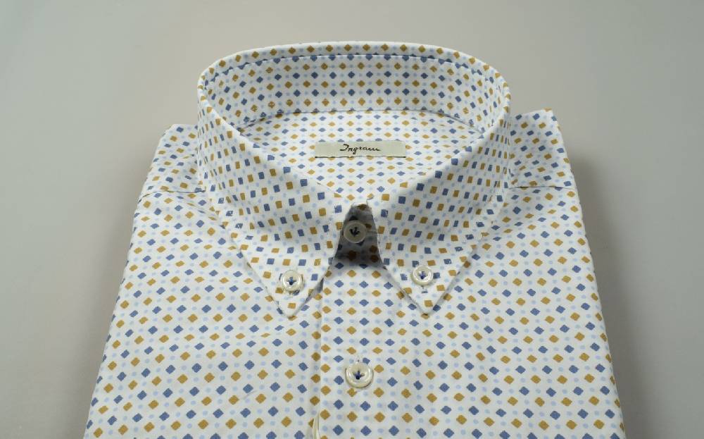 Ingram Camicia Button Down Ingram Regular Fit Cotone Stampato