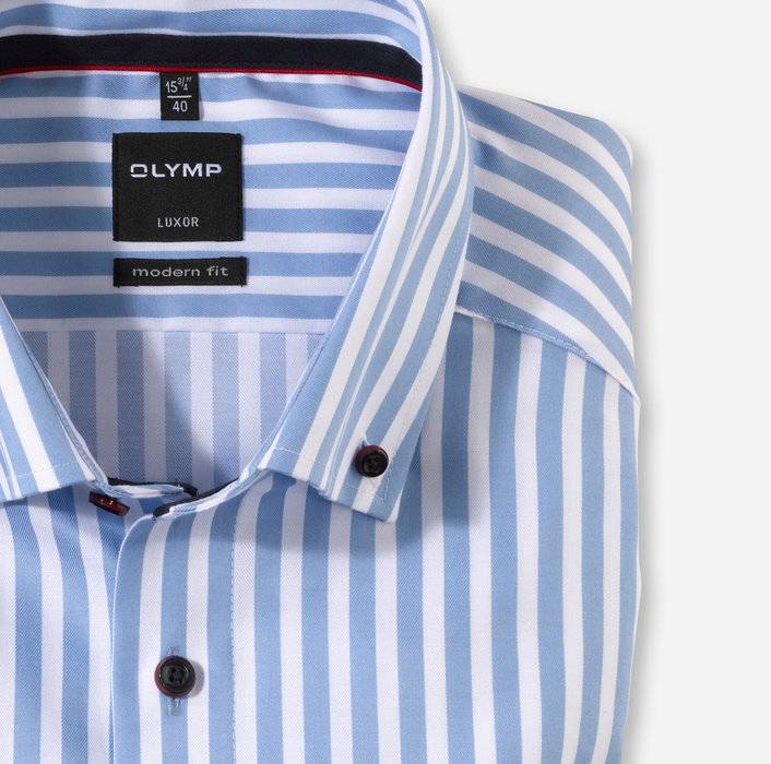 Olymp Camicia Button Down Olymp Modern Fit A Righe Celeste