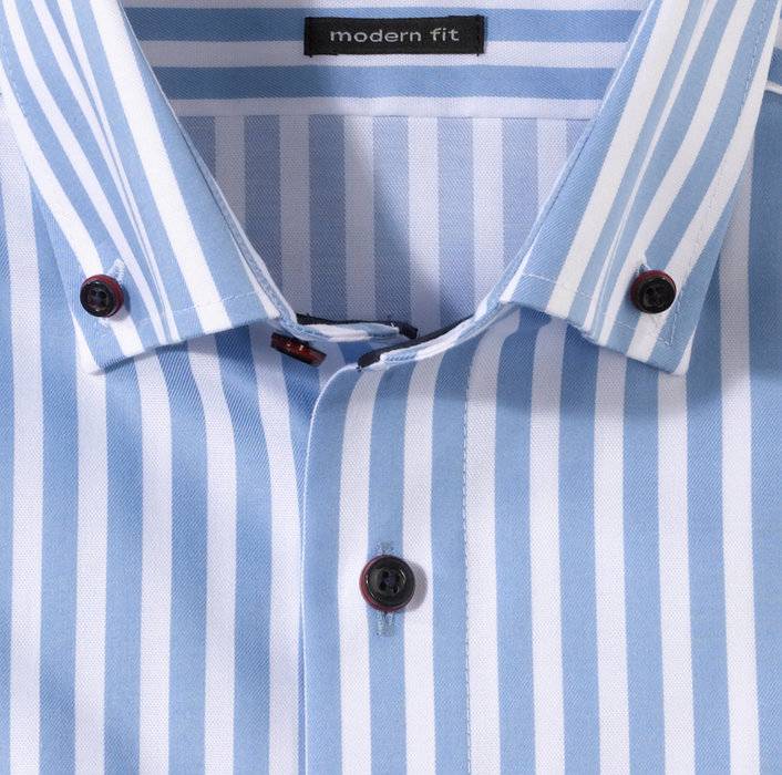 Olymp Camicia Button Down Olymp Modern Fit A Righe Celeste