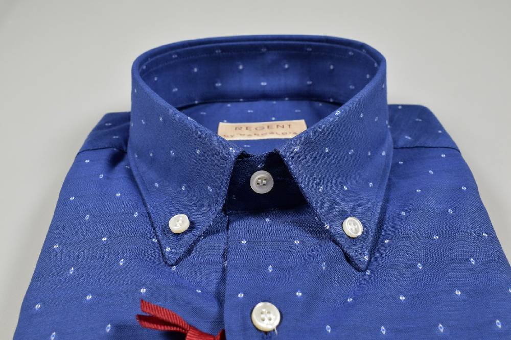 Regent By Pancaldi Camicia Button Down Pancaldi Azzurro Scuro Regular Fit