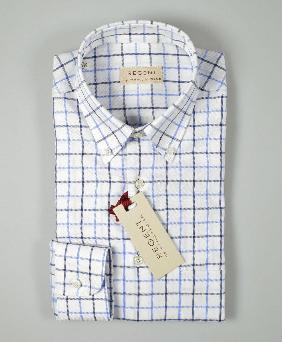 Regent By Pancaldi Camicia Button Down Pancaldi In Flanella Rasata A Quadri