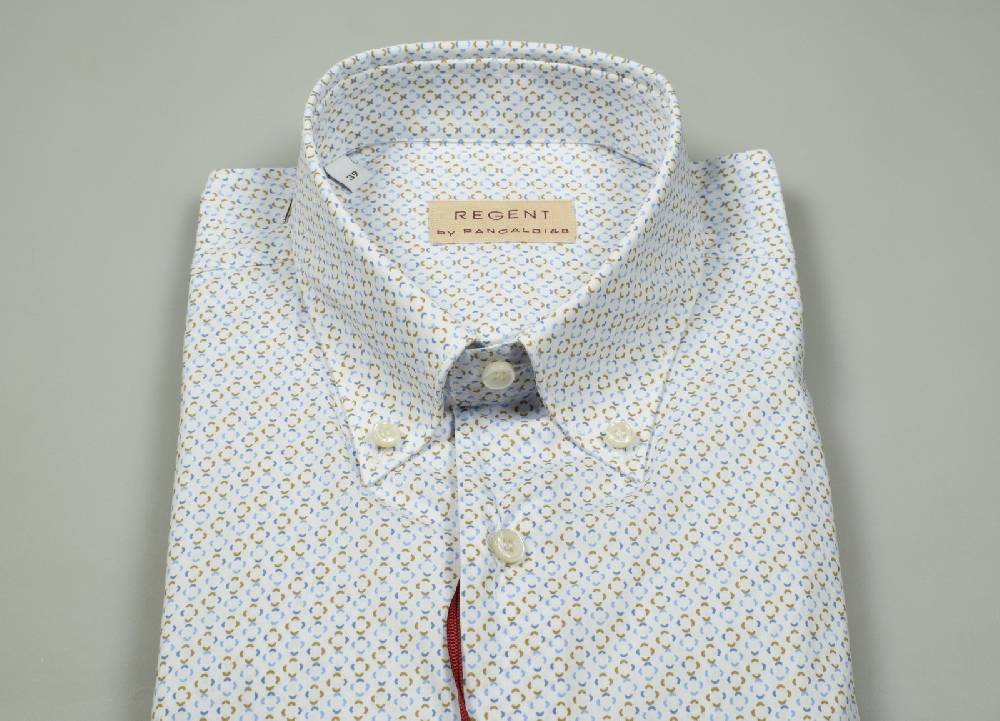 Regent By Pancaldi Camicia Button Down Pancaldi Regular Fit In Cotone Stampato