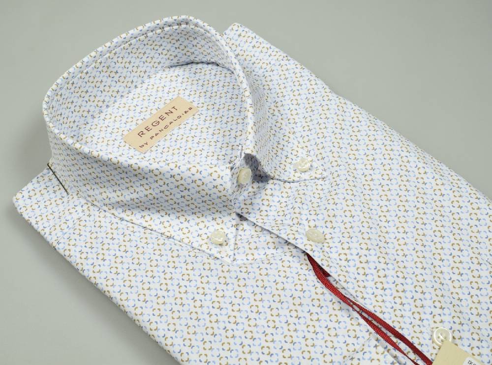 Regent by Pancaldi Camicia button down pancaldi regular fit in cotone stampato