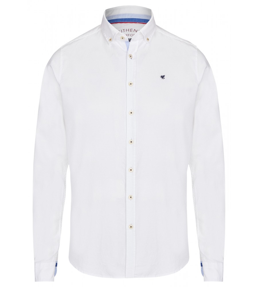 PureShirt Camicia Casual Pure In Cotone Oxford Autentico Interno Collo/polso In Contrasto In Jeans