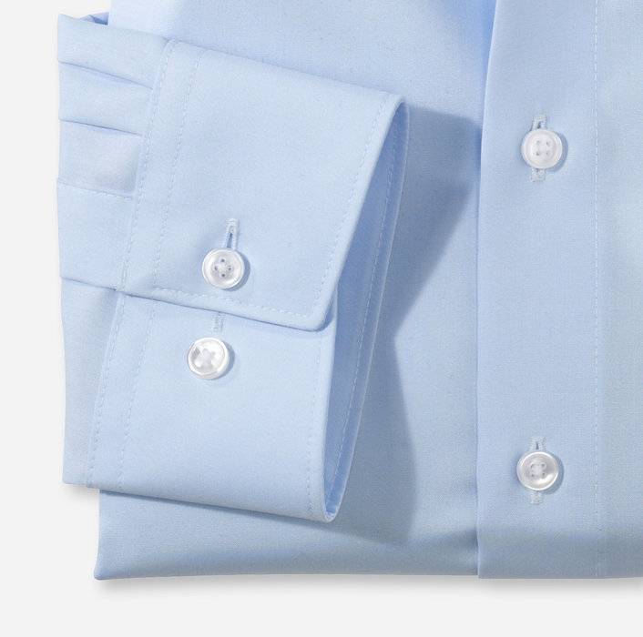 Olymp Camicia Celeste Comfort Fit Olymp Luxor Puro Cotone Facile Stiro