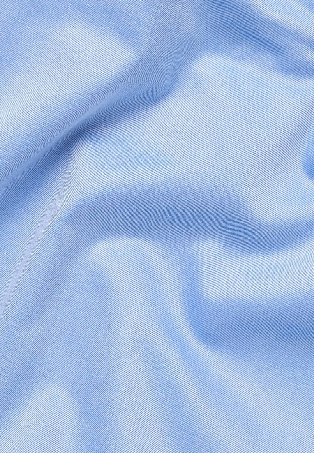 Eterna Camicia Celeste Eterna Cotone Twill Ritorto Modern Fit Interno In Contrasto