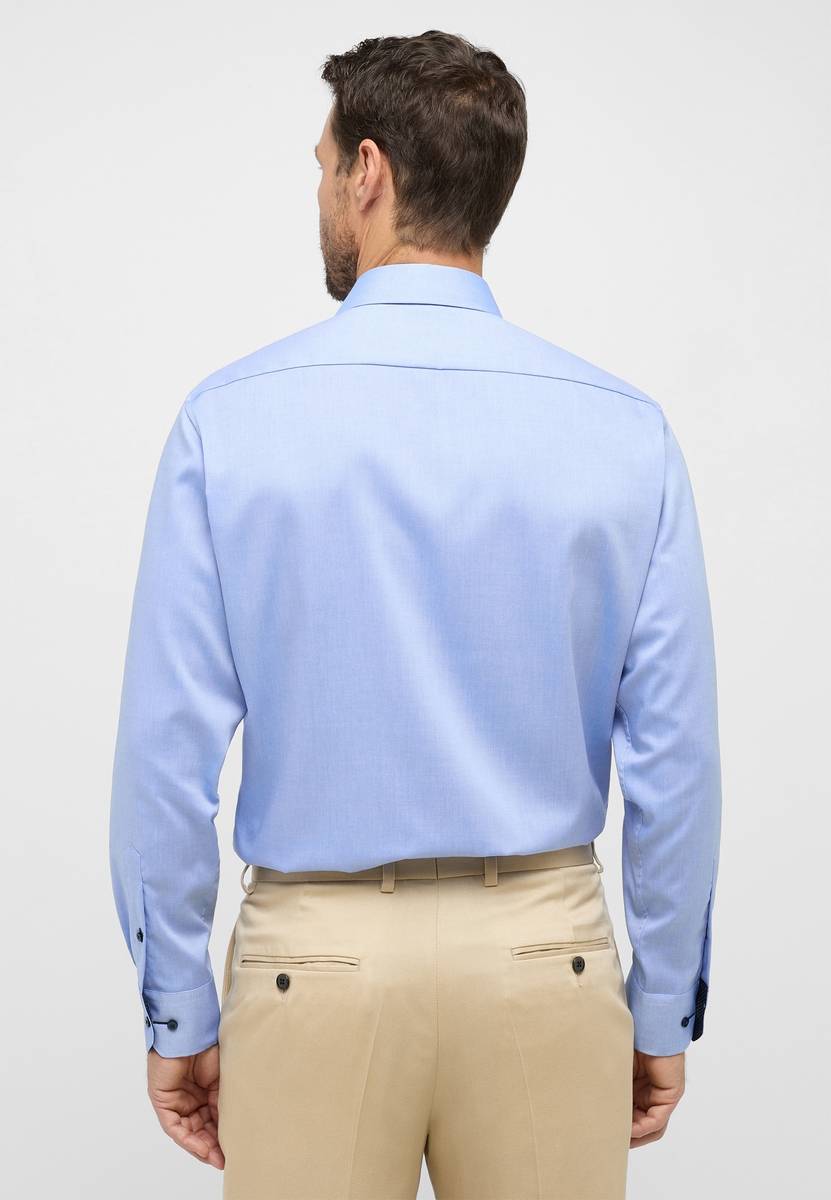 Eterna Camicia Celeste Eterna Modern Fit In Cotone No Stiro