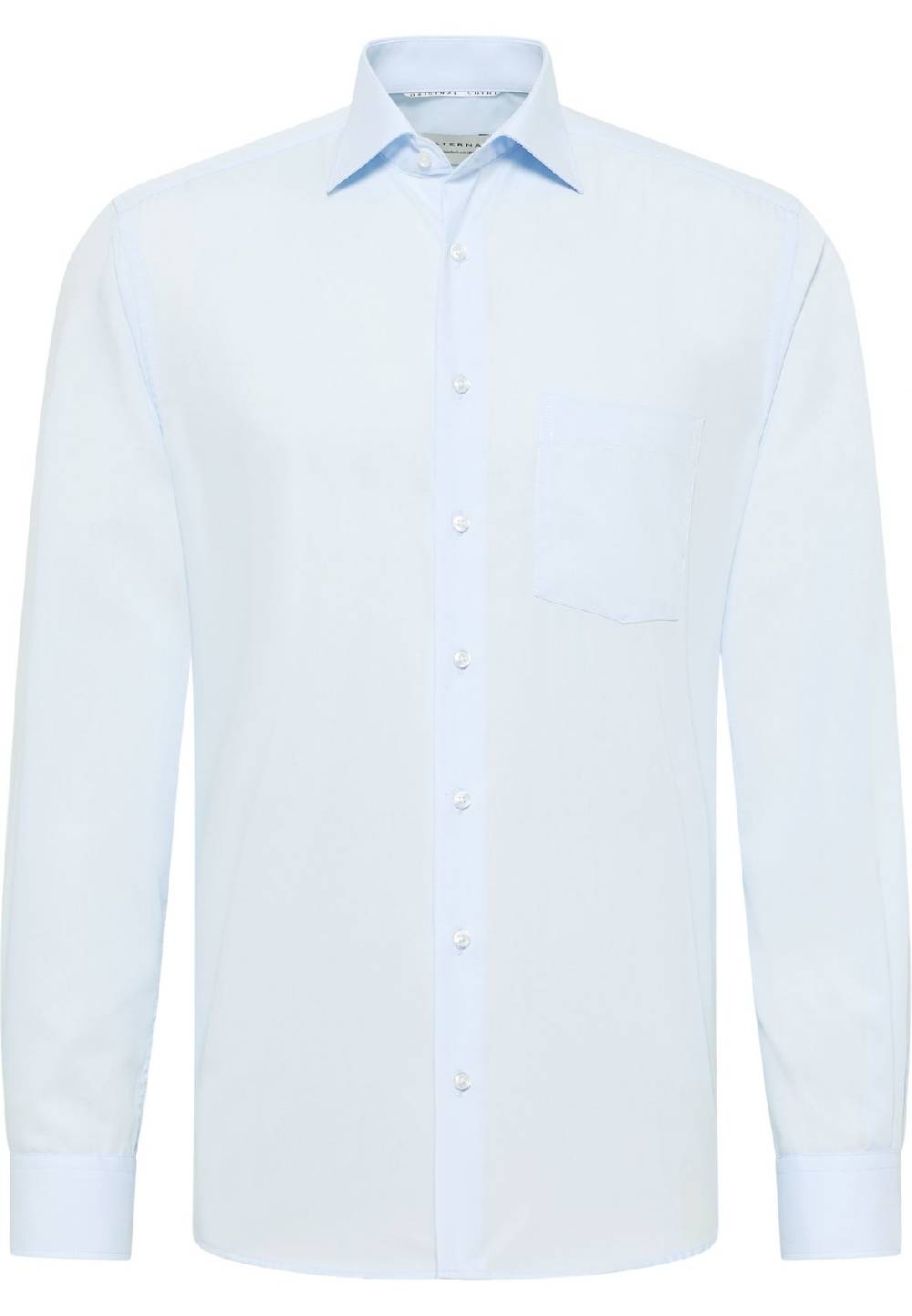 Eterna Camicia Celeste Eterna Modern Fit In Popeline No Stiro