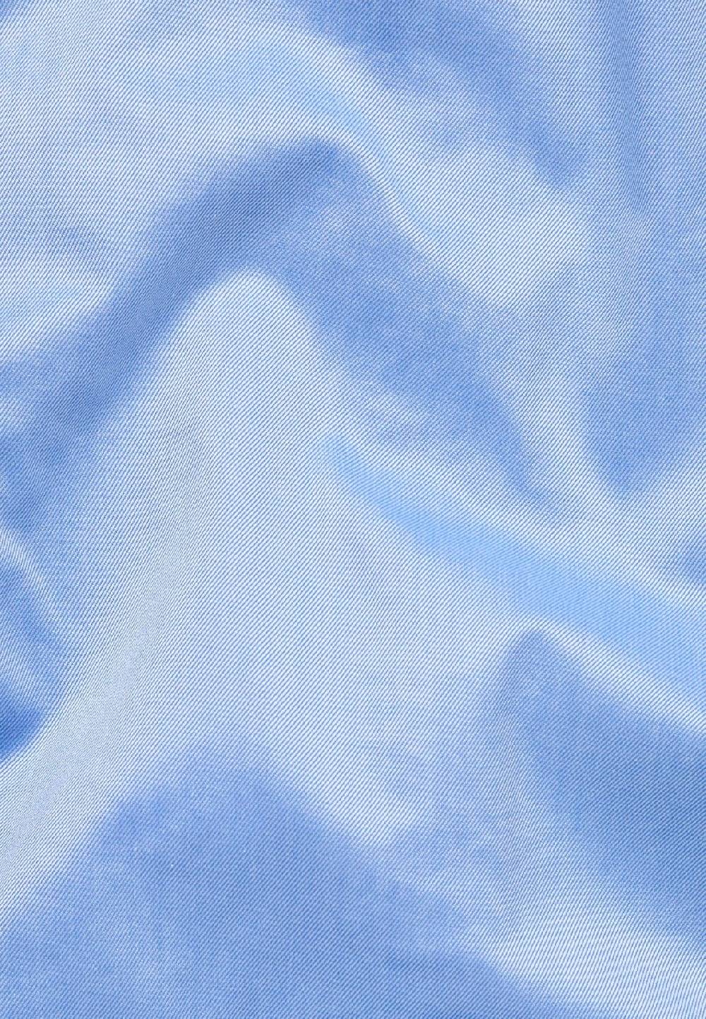 Eterna Camicia Celeste Eterna Slim Fit Cotone Twill Interno In Contrasto