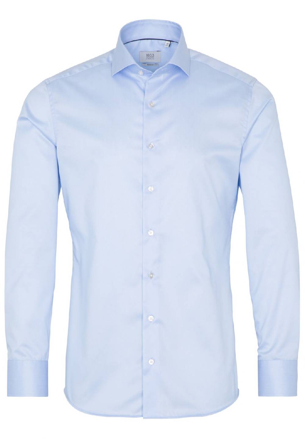 Eterna Camicia Celeste Eterna Slim Fit In Cotone Twill No Stiro