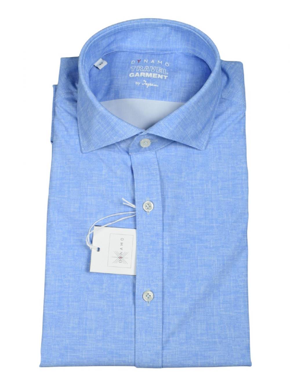 Ingram Camicia Celeste Ingram Dynamo Tessuto Performante Vestibilità Slim Fit