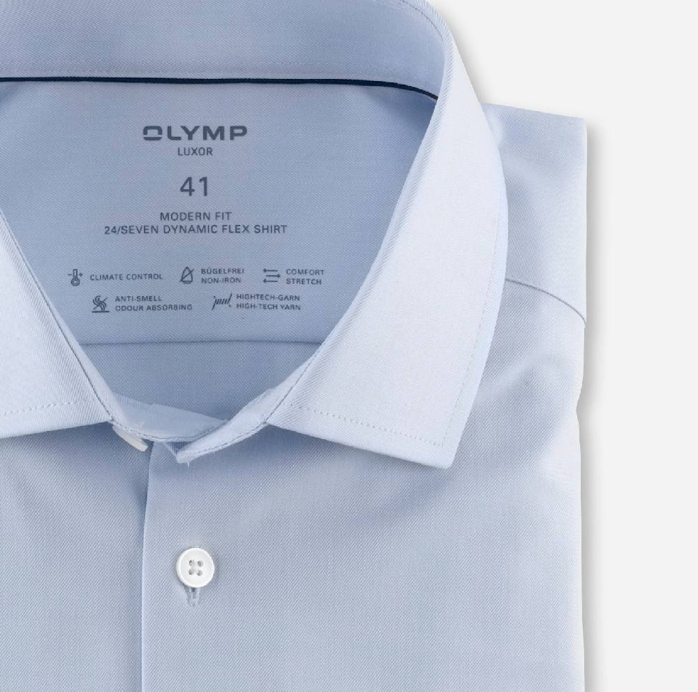 Olymp Camicia Celeste Olymp Dynamic Flex Modern Fit