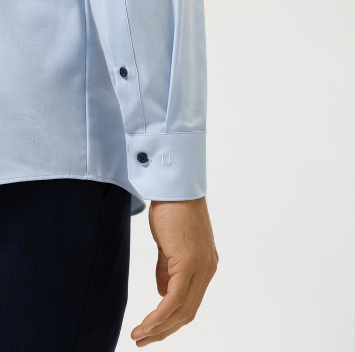 Olymp Camicia Celeste Olymp In Jersey Super Slim Fit