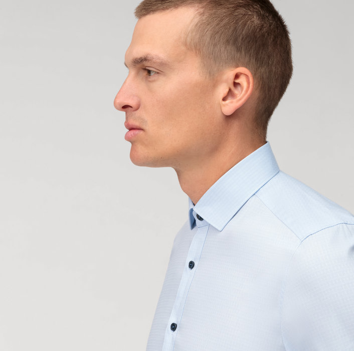 Olymp Camicia Celeste Olymp Level Five Slim Fit Cotone Stretch