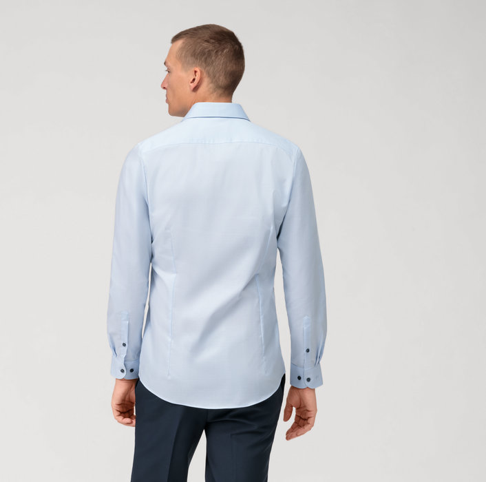 Olymp Camicia Celeste Olymp Level Five Slim Fit Cotone Stretch