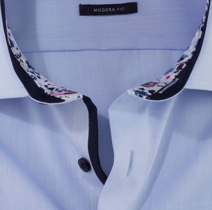 Olymp Camicia Celeste Olymp Luxor Puro Cotone Facile Stiro