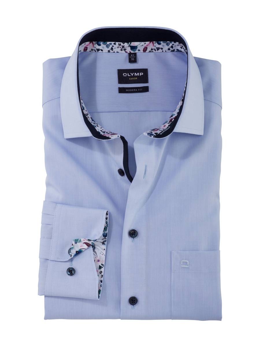 Olymp Camicia celeste olymp luxor puro cotone facile stiro