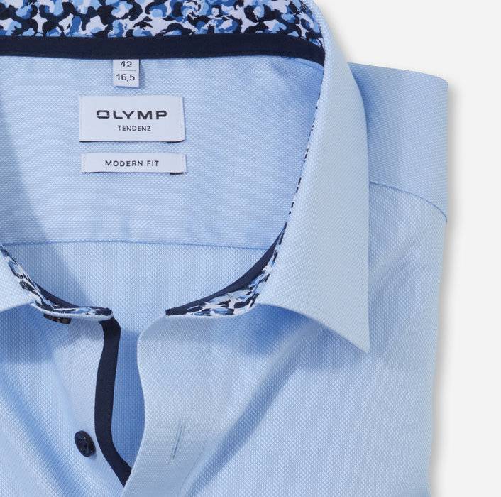 Olymp Camicia Celeste Olymp Modern Fit Cotone Oxford