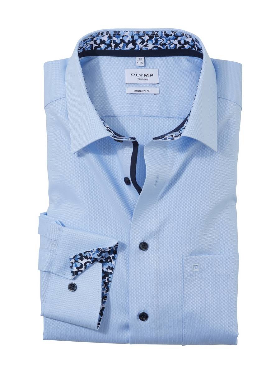 Olymp Camicia celeste olymp modern fit cotone oxford