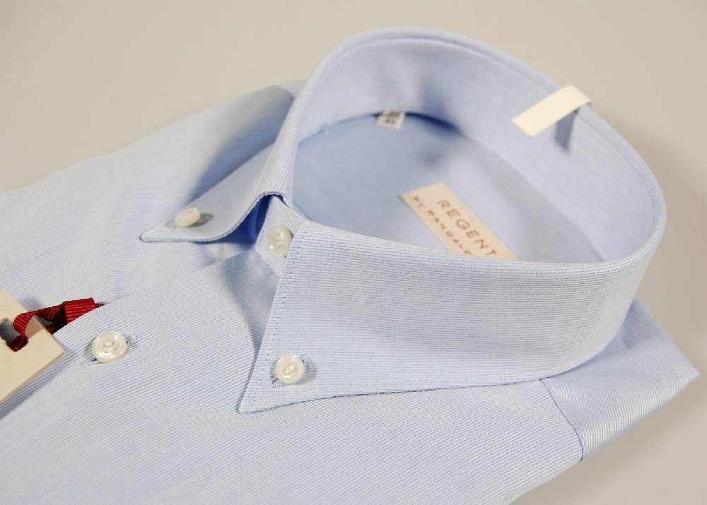 Regent By Pancaldi Camicia Celeste Pancaldi Button Down In Cotone