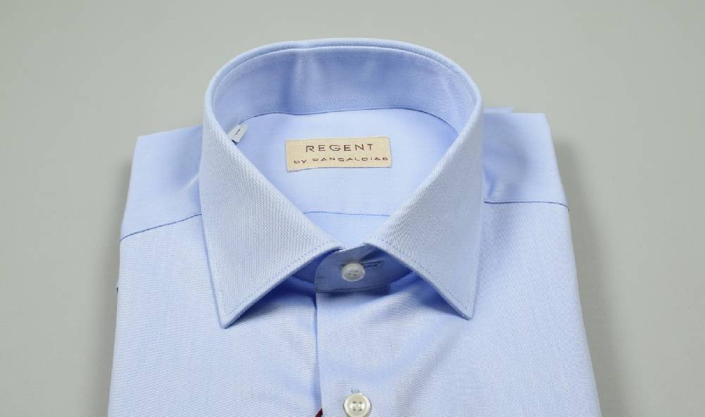 Regent By Pancaldi Camicia Celeste Pancaldi In Cotone Twill Regular Fit