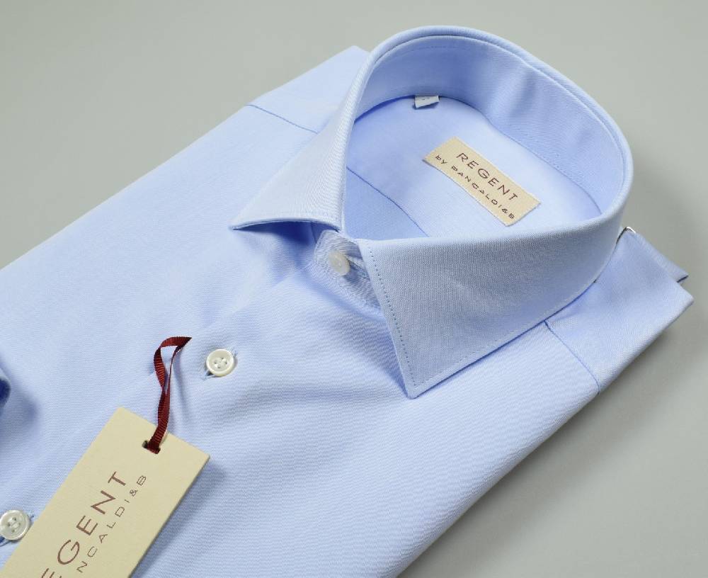 Regent By Pancaldi Camicia Celeste Pancaldi Puro Cotone Slim Fit