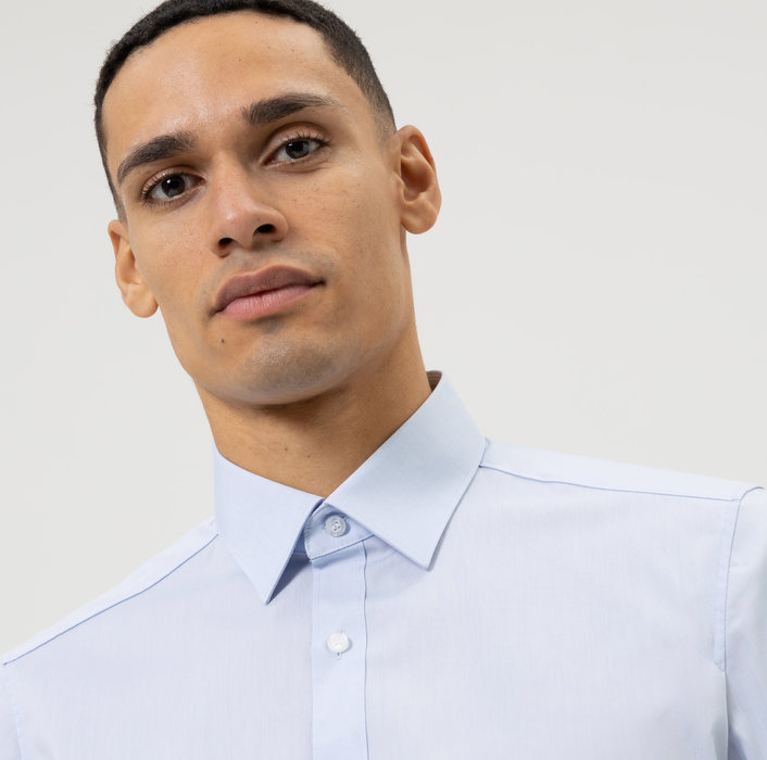 Olymp Camicia Celeste Slim Fit Olymp Cotone Stretch