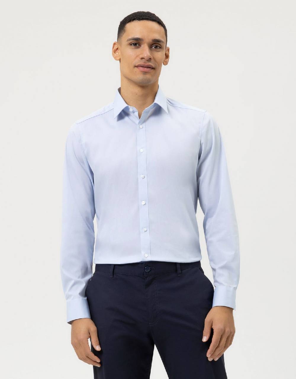 Olymp Camicia celeste slim fit olymp cotone stretch