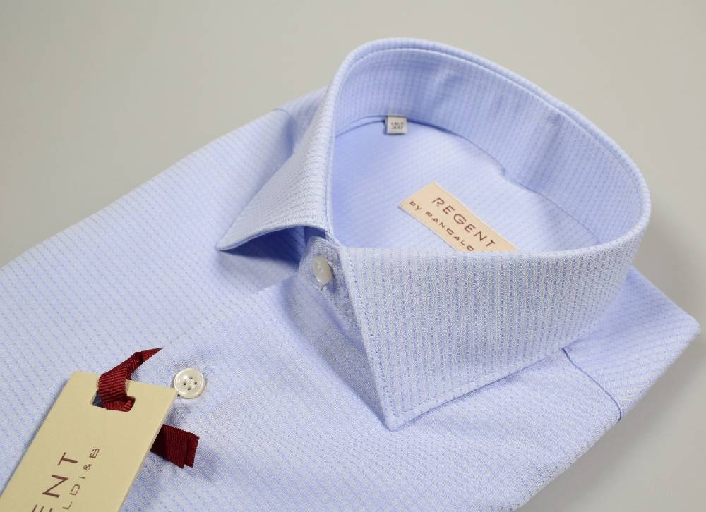 Regent By Pancaldi Camicia Classica Celeste Pancaldi Regular Fit Collo Italiano