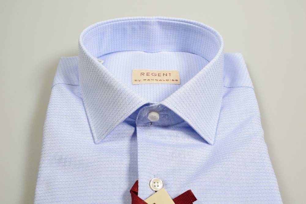 Regent By Pancaldi Camicia Classica Celeste Pancaldi Regular Fit Collo Italiano