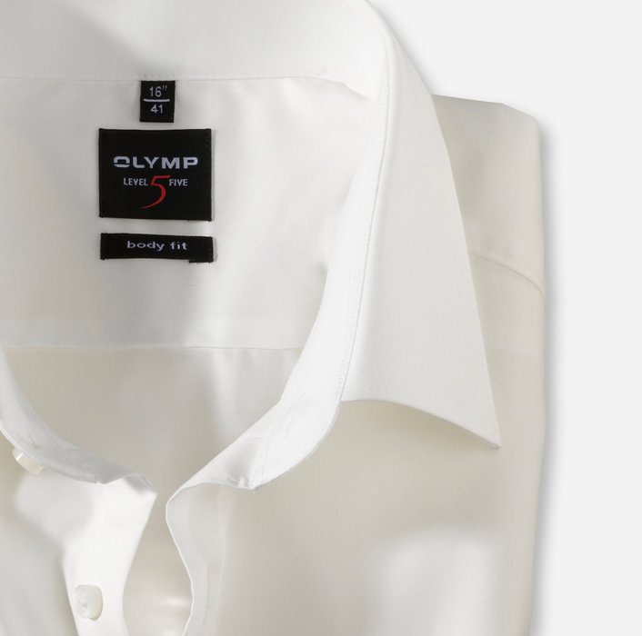 Olymp Camicia Crema Beige Olymp Slim Fit Cotone Stretch