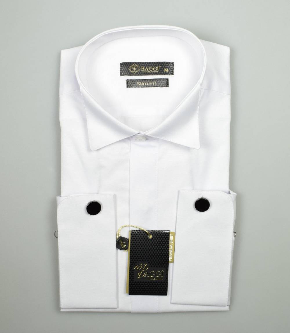 Baggi Camicia Da Cerimonia Slim Fit Baggi Collo Diplomatico
