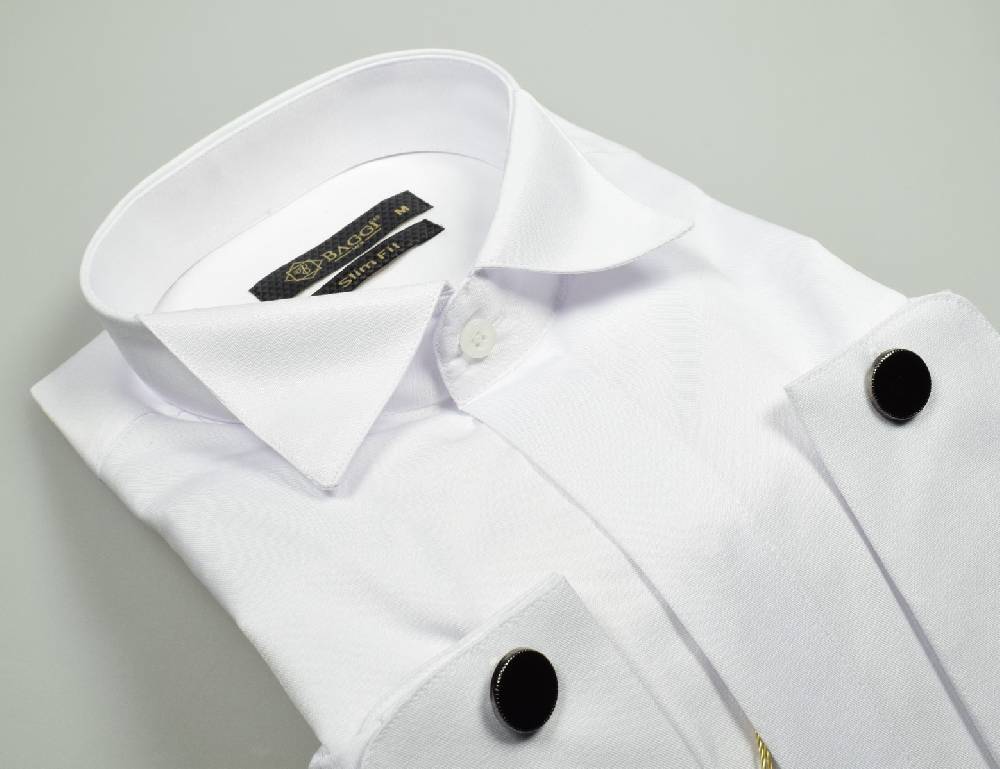 Baggi Camicia Da Cerimonia Slim Fit Baggi Collo Diplomatico