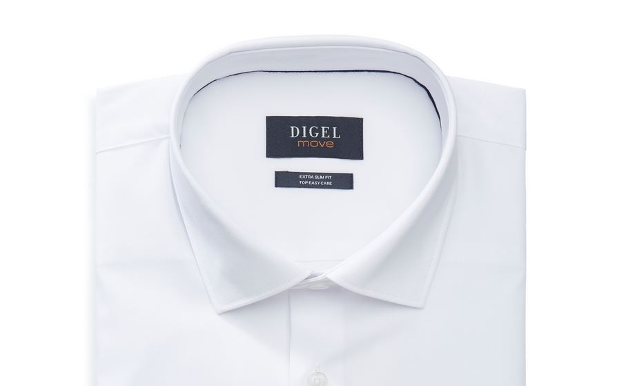 Digel Camicia Digel Bianca Extra Slim Fit Collo Mezzo Francese Cotone Stretch